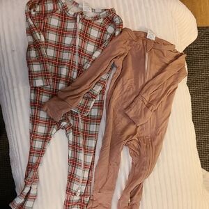Plaid and Solid Baby One Piece Pajama